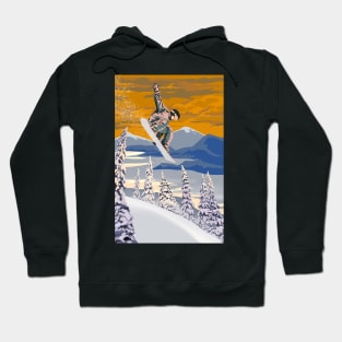 Retro style Snowboard poster art Hoodie